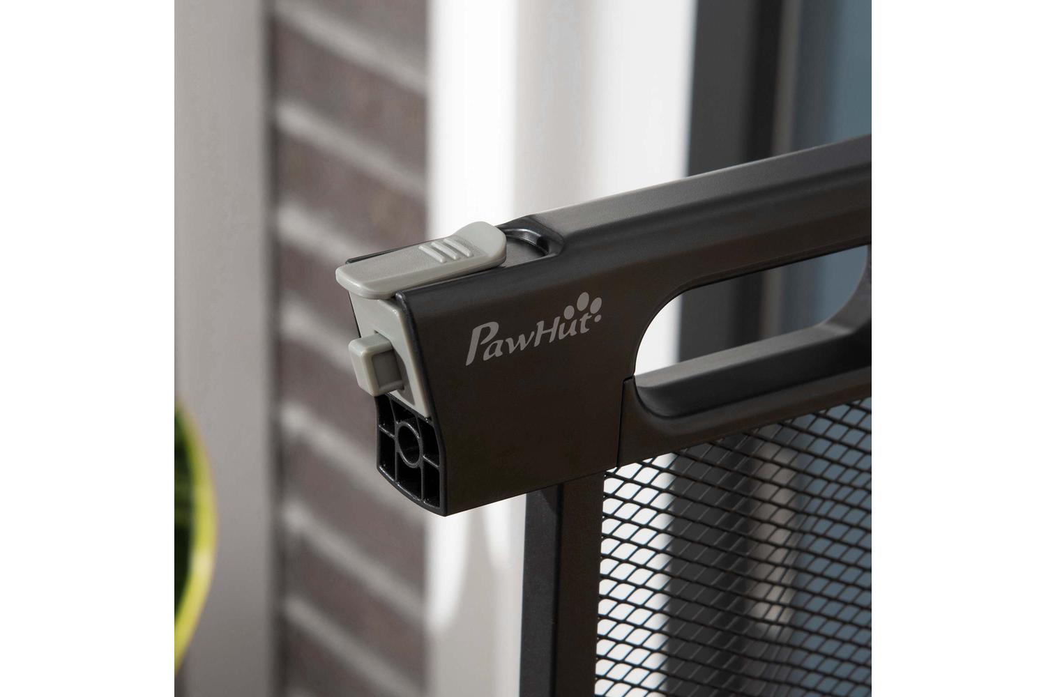PawHut D06-144V01BK Pressure Adjustable Fit Safety Gate | Black-7