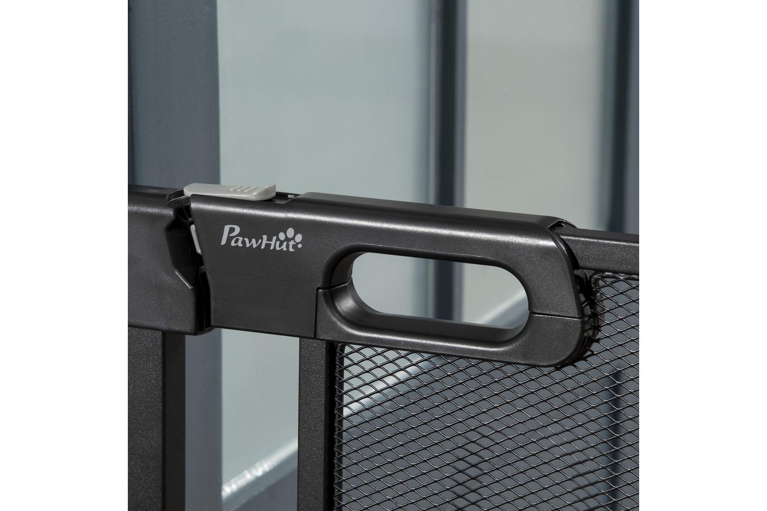 PawHut D06-144V01BK Pressure Adjustable Fit Safety Gate | Black-9