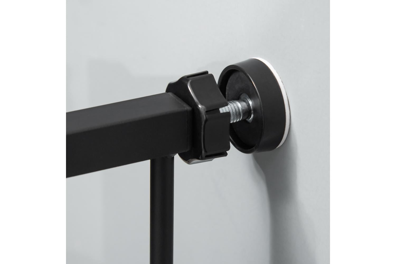 Pawhut D06-147BK Pressure Fit Pet Safety Gate with Double Locking & Auto-Close | Black-9