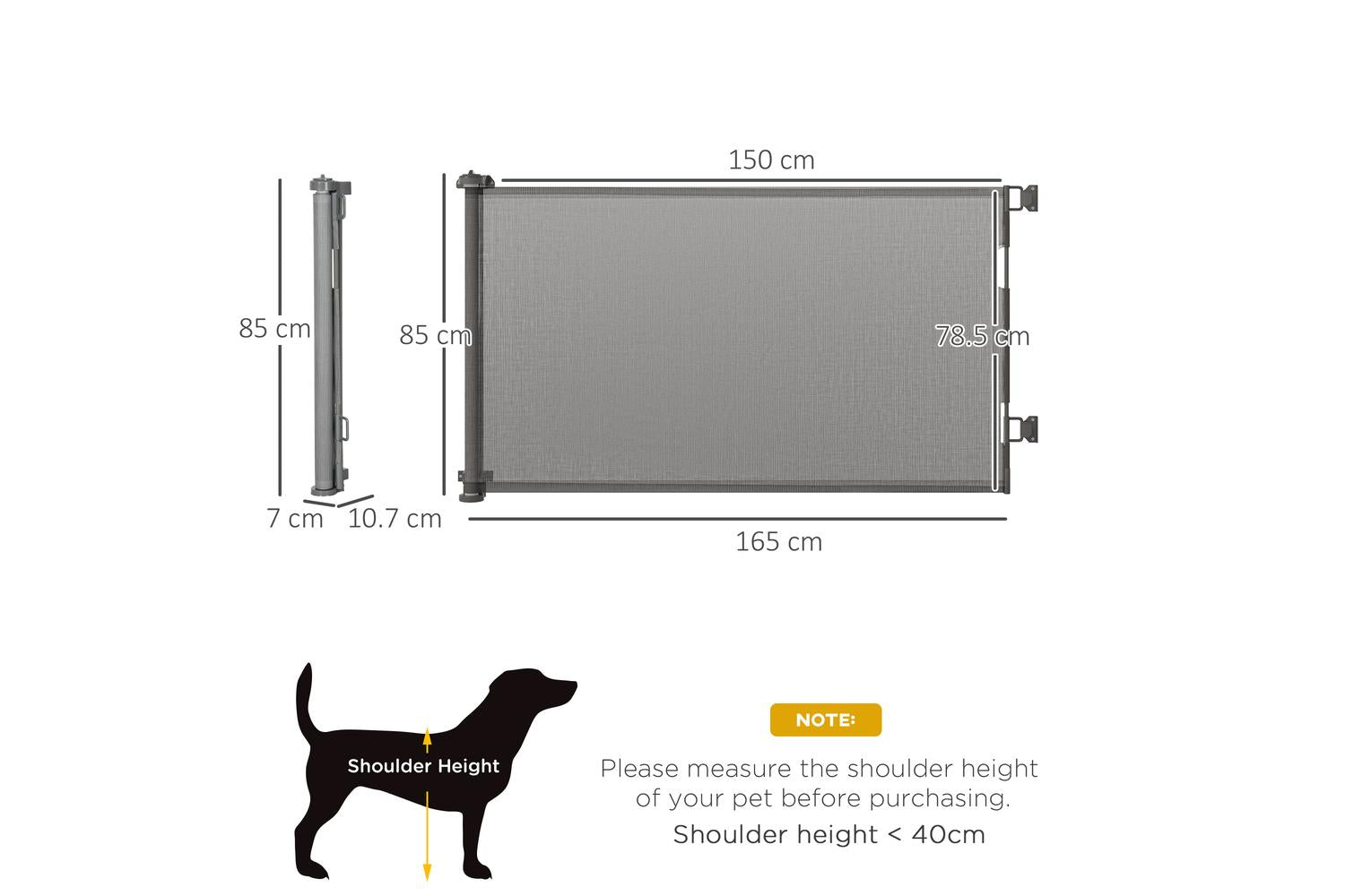 PawHut D06-161V00GY Foldable Pet Gate | Grey-2