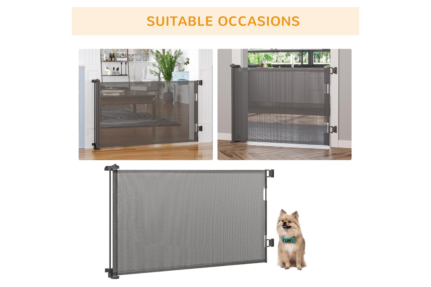 PawHut D06-161V00GY Foldable Pet Gate | Grey-5