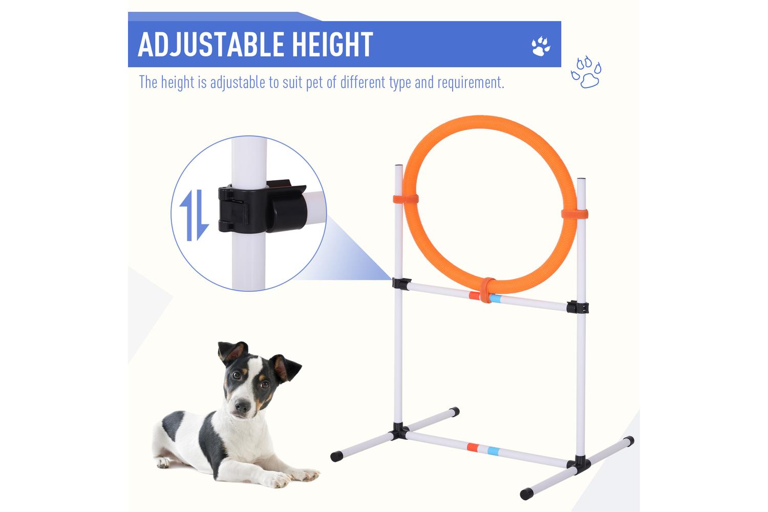 PawHut D07-022 Dogs PE Obstacle Agility Training Set | White-4