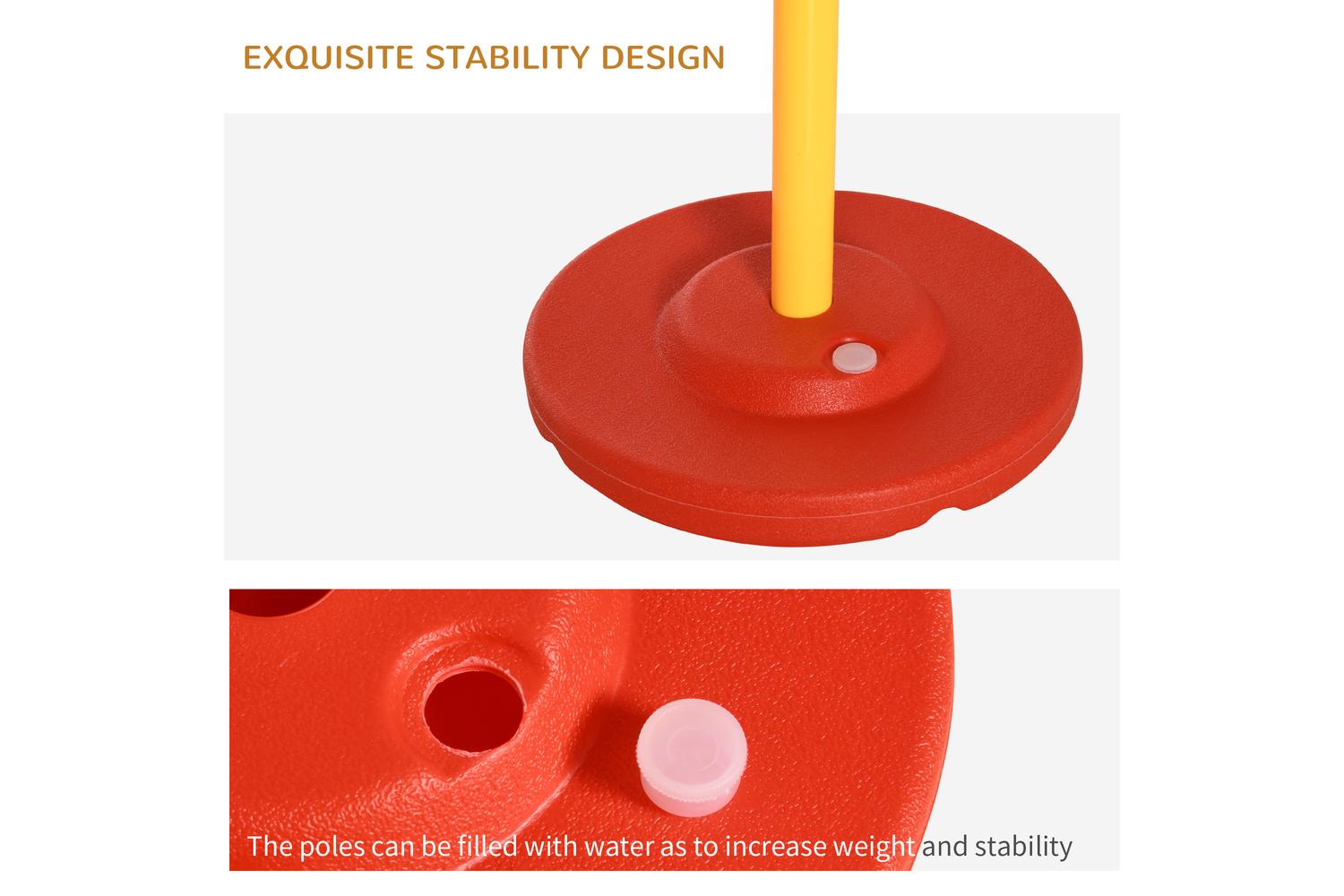 PawHut D07-024 Dogs 4-Obstacle ABS Agility Training Set | Yellow/Red-5