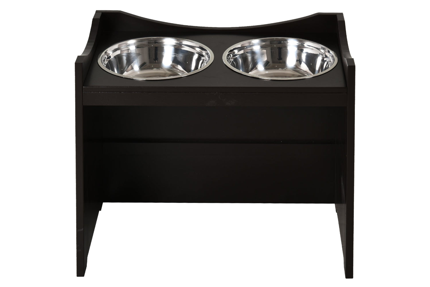 PawHut D08-020 MDF Elevated Duo Pet Bowl Feeder | Brown