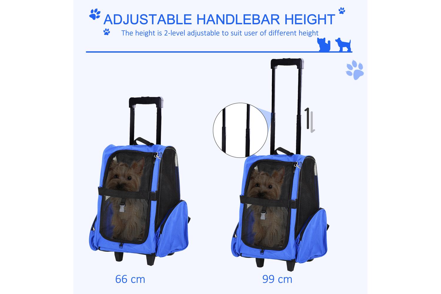 PawHut D1-0011 Dog Travel Crate Stroller | Blue-4
