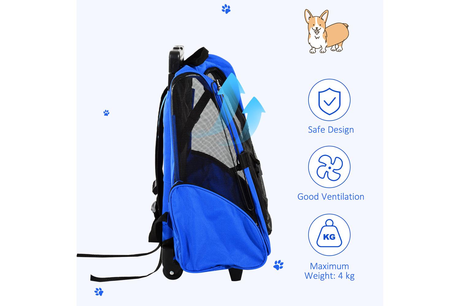 PawHut D1-0011 Dog Travel Crate Stroller | Blue-7