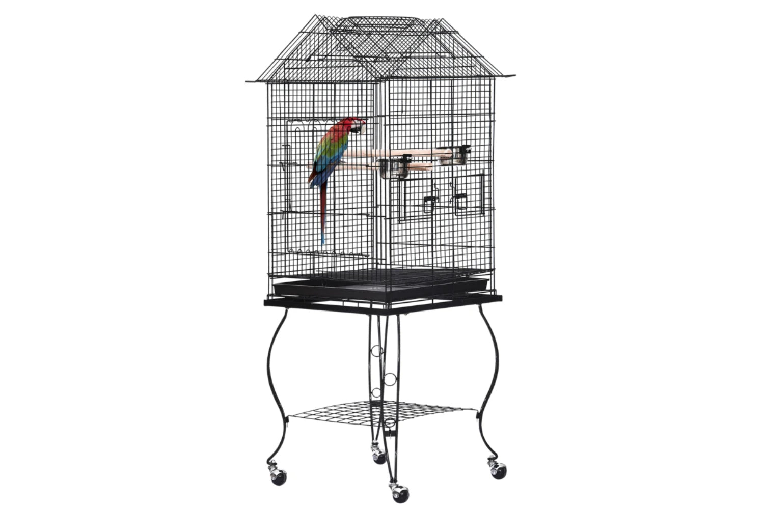 Pawhut D10-025 Metal Bird Cage | Black