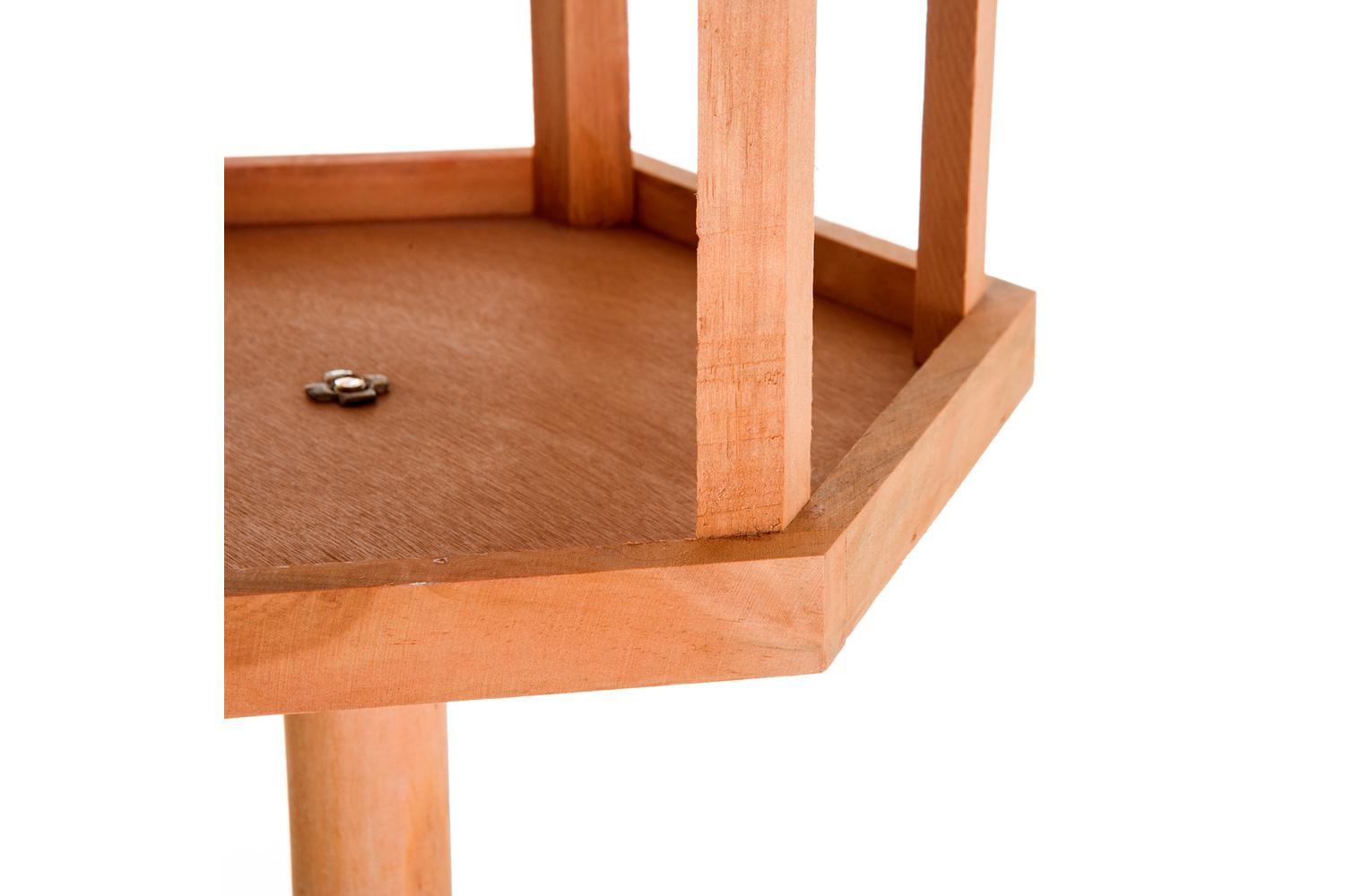 PawHut D10-044 Wooden Freestanding Garden Bird Table | Natural Wood-7