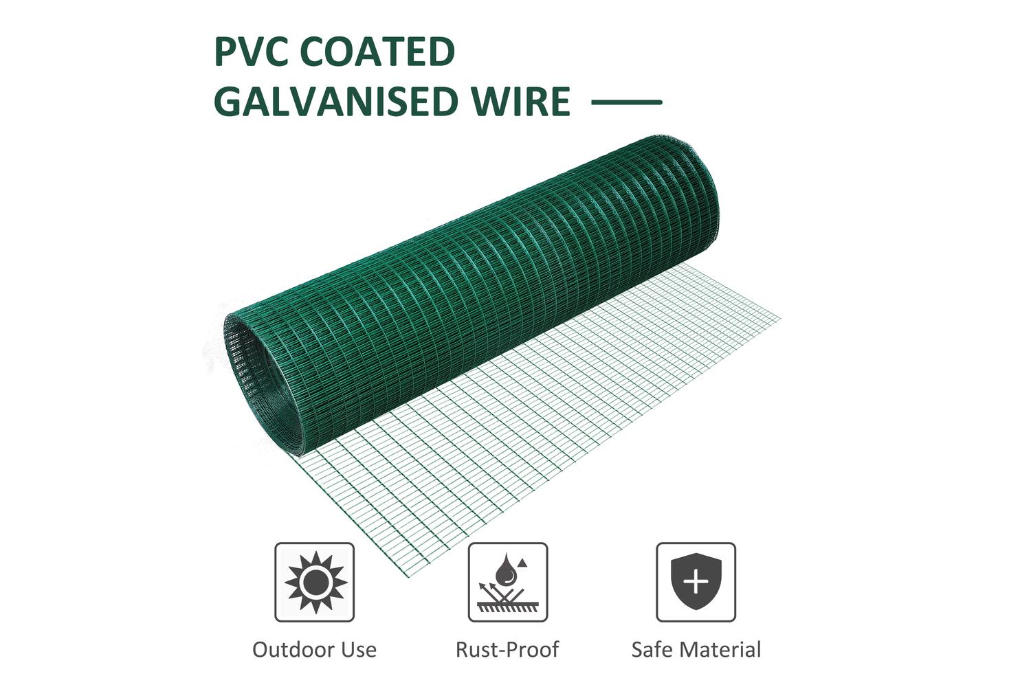 PawHut D1-0076 Wire Mesh Fencing Roll | Dark Green-6