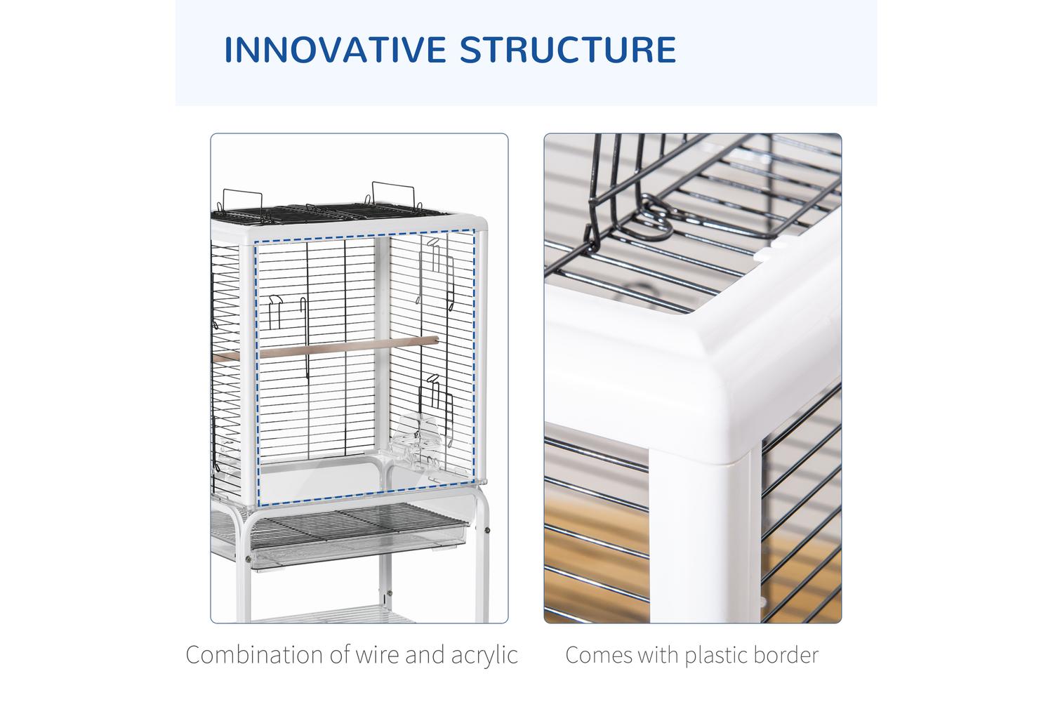 PawHut D10-080WT  Bird Cage |  White & Black-5