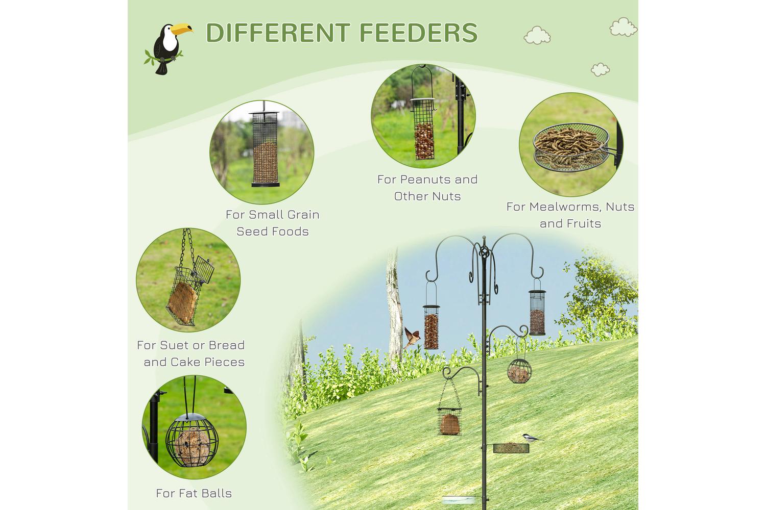 PawHut D11-006BK Bird Feeding Station | Black-4