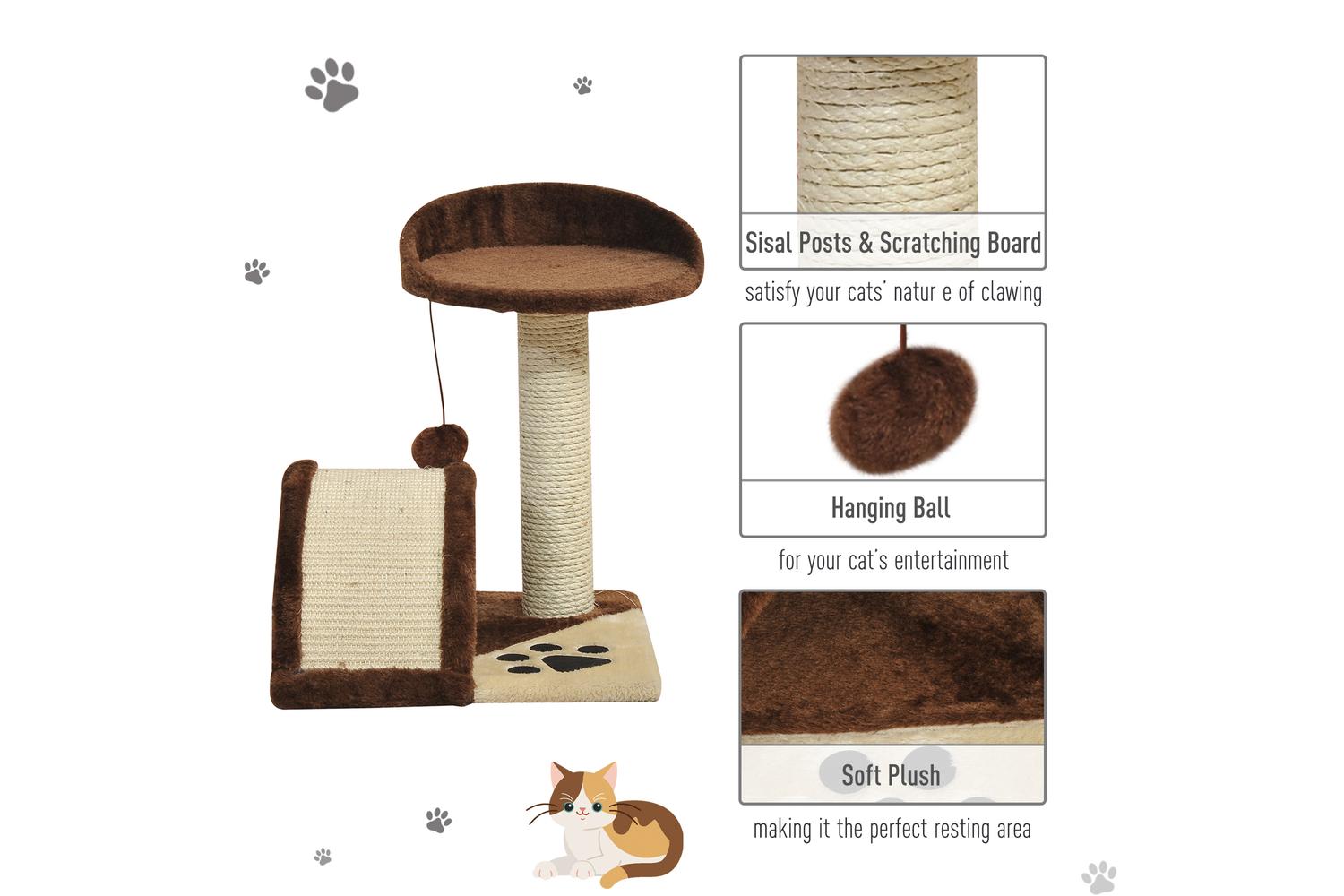 PawHut D30-034 Cat Tree | Brown-4