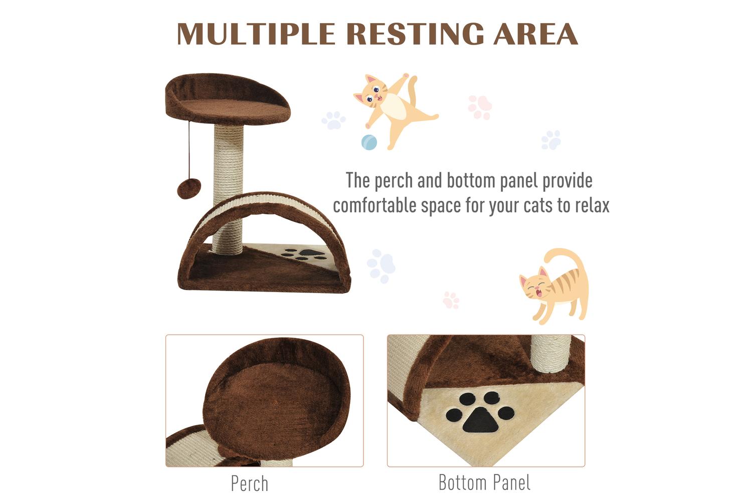 PawHut D30-034 Cat Tree | Brown-5