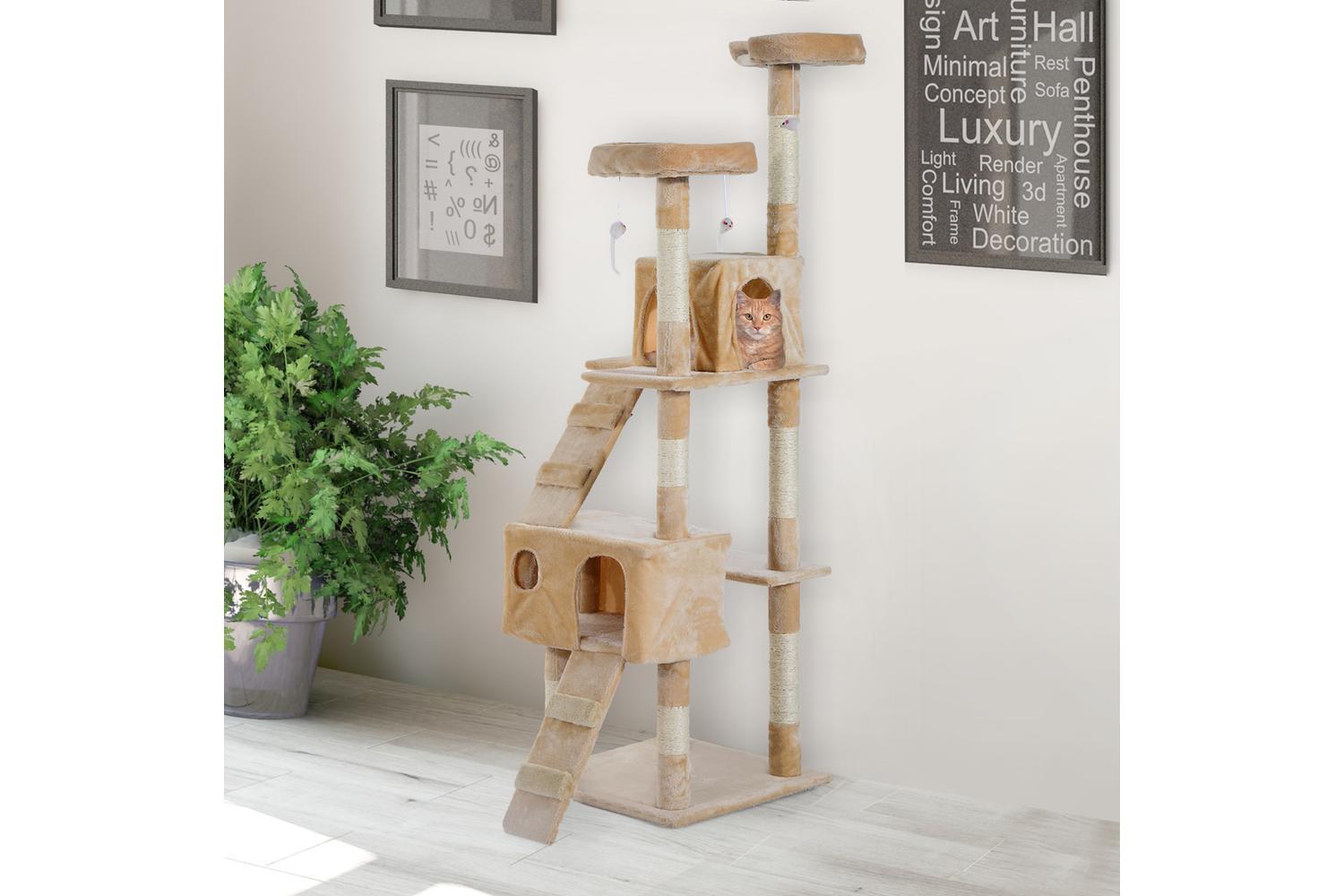 PawHut D30-050CW Cat Tree | Cream