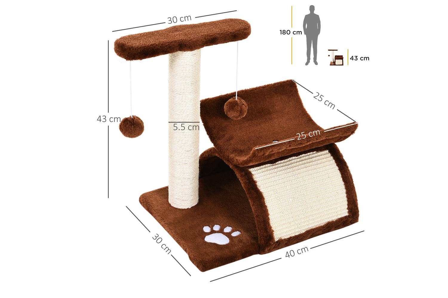 Pawhut D30-189 Cat Tree | Brown-2