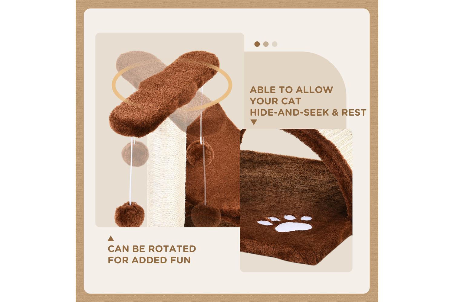 Pawhut D30-189 Cat Tree | Brown-4