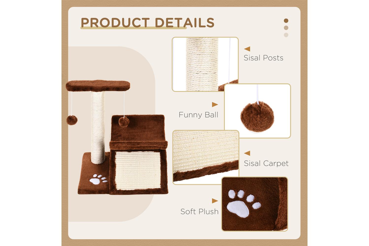 Pawhut D30-189 Cat Tree | Brown-5