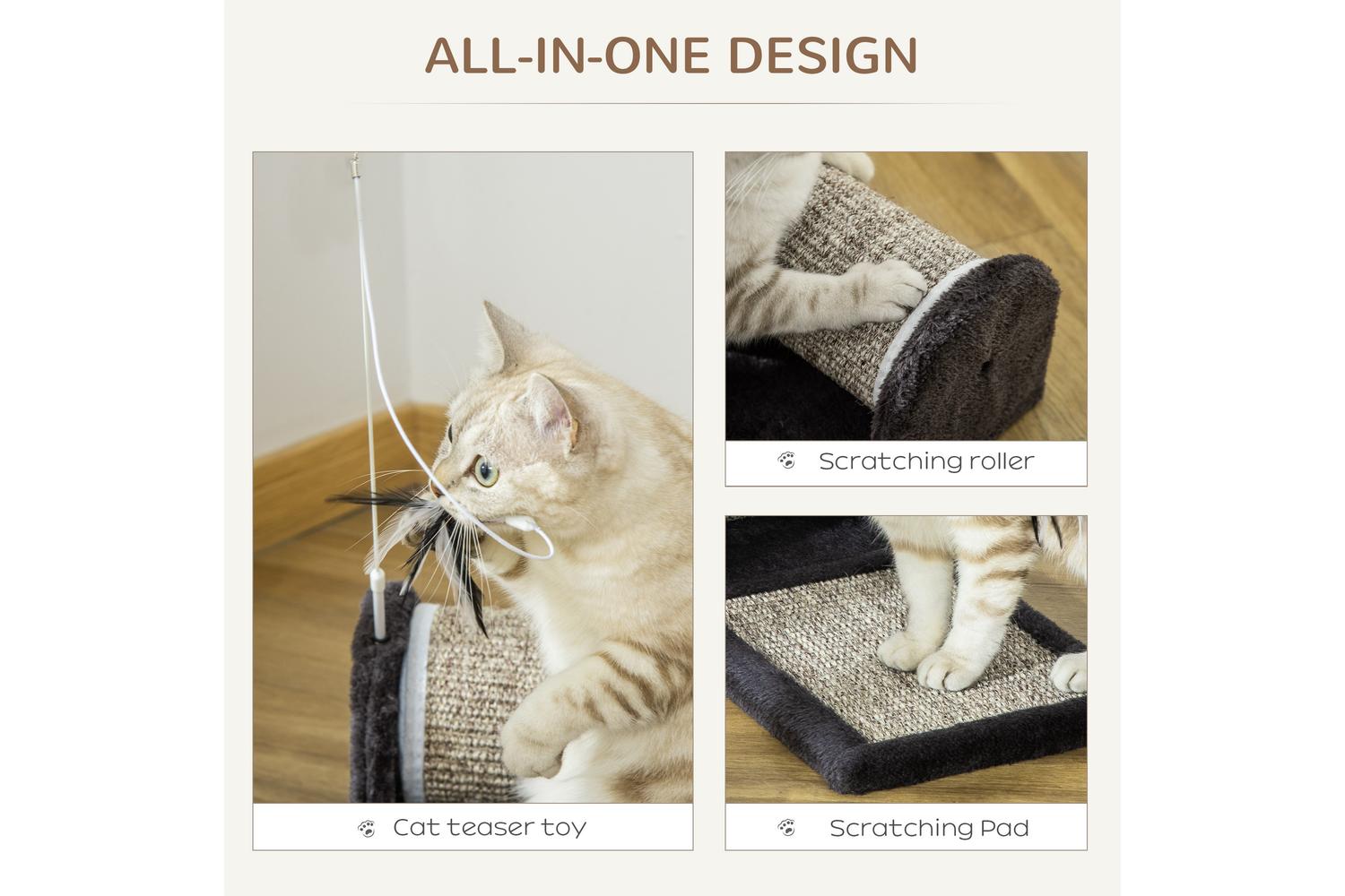 PawHut D30-193V01 Cat Scratching Post | Grey-3