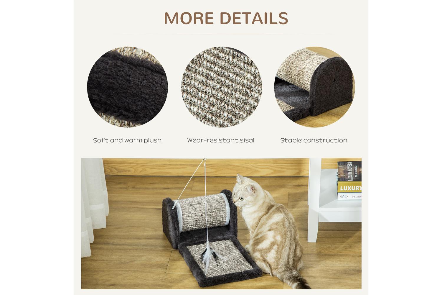 PawHut D30-193V01 Cat Scratching Post | Grey-4