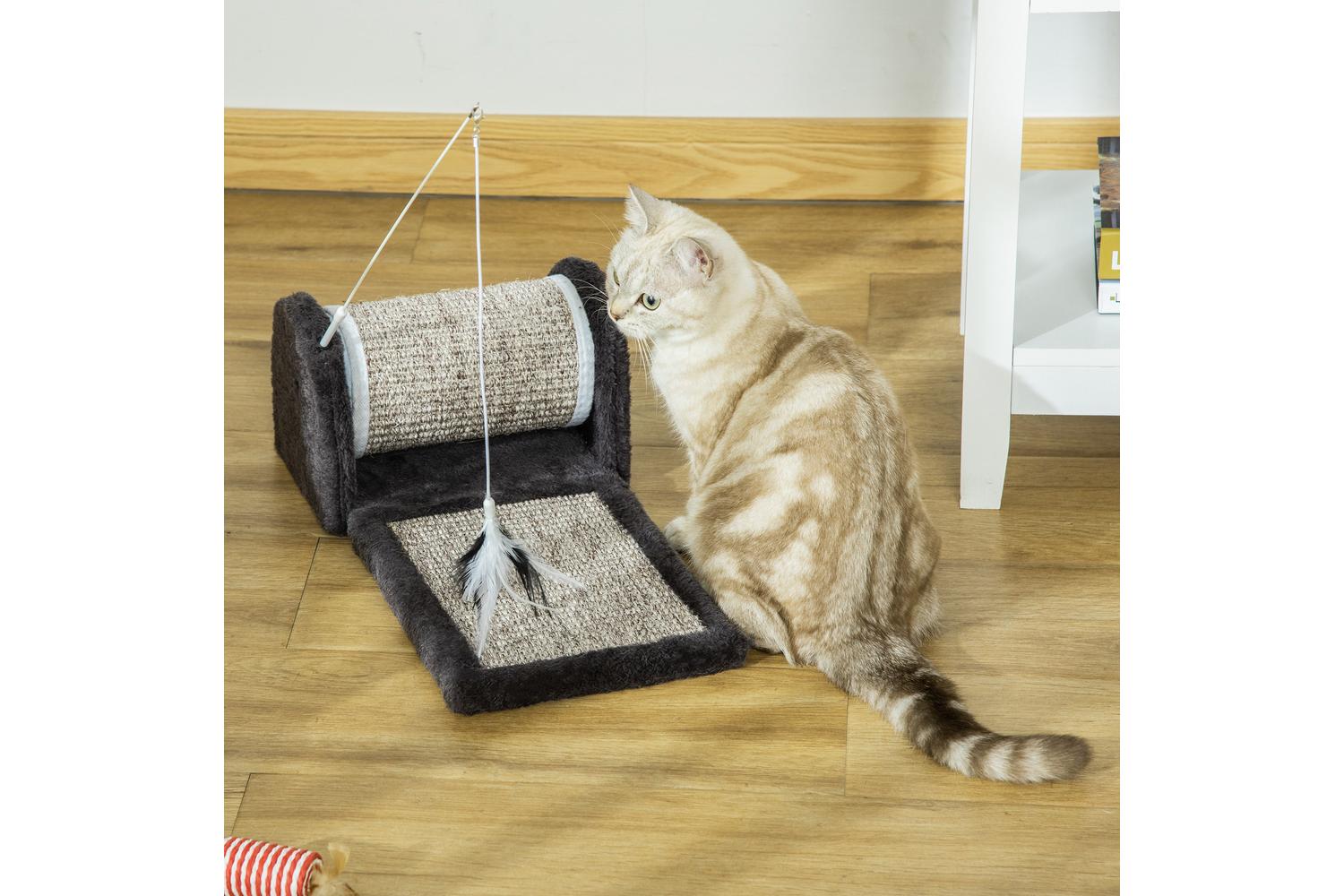 PawHut D30-193V01 Cat Scratching Post | Grey-6