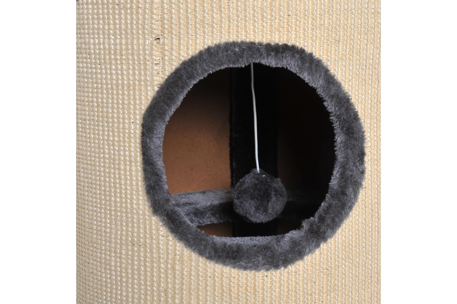 PawHut D30-199 Cat Scratching Barrel | Beige & Grey-6