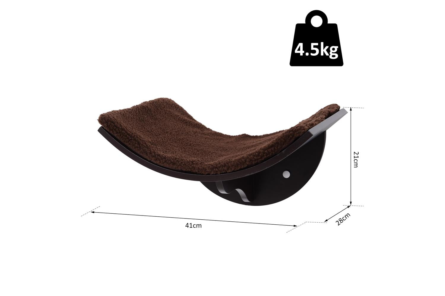 PawHut D30-224 Cat Shelf | Brown-2