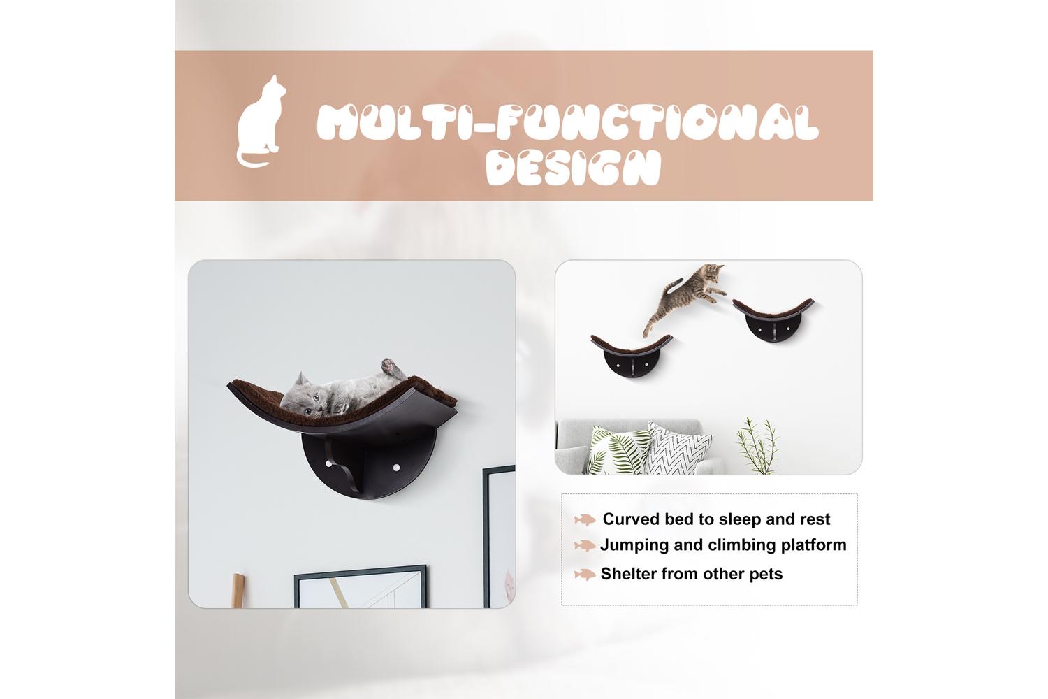 PawHut D30-224 Cat Shelf | Brown-3