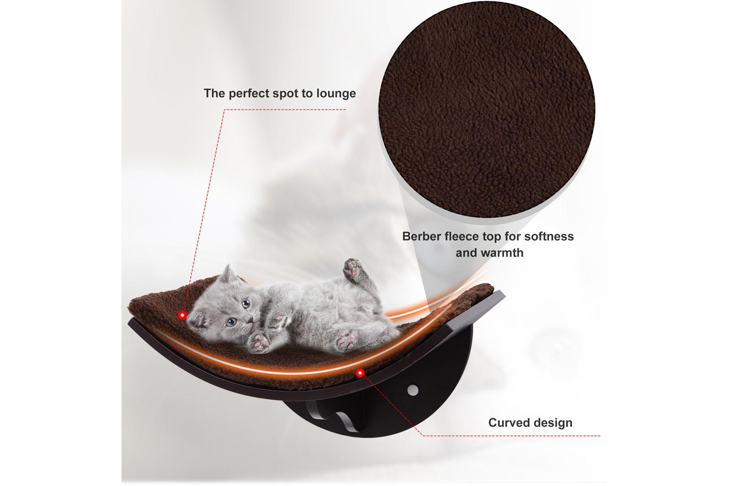 PawHut D30-224 Cat Shelf | Brown-4