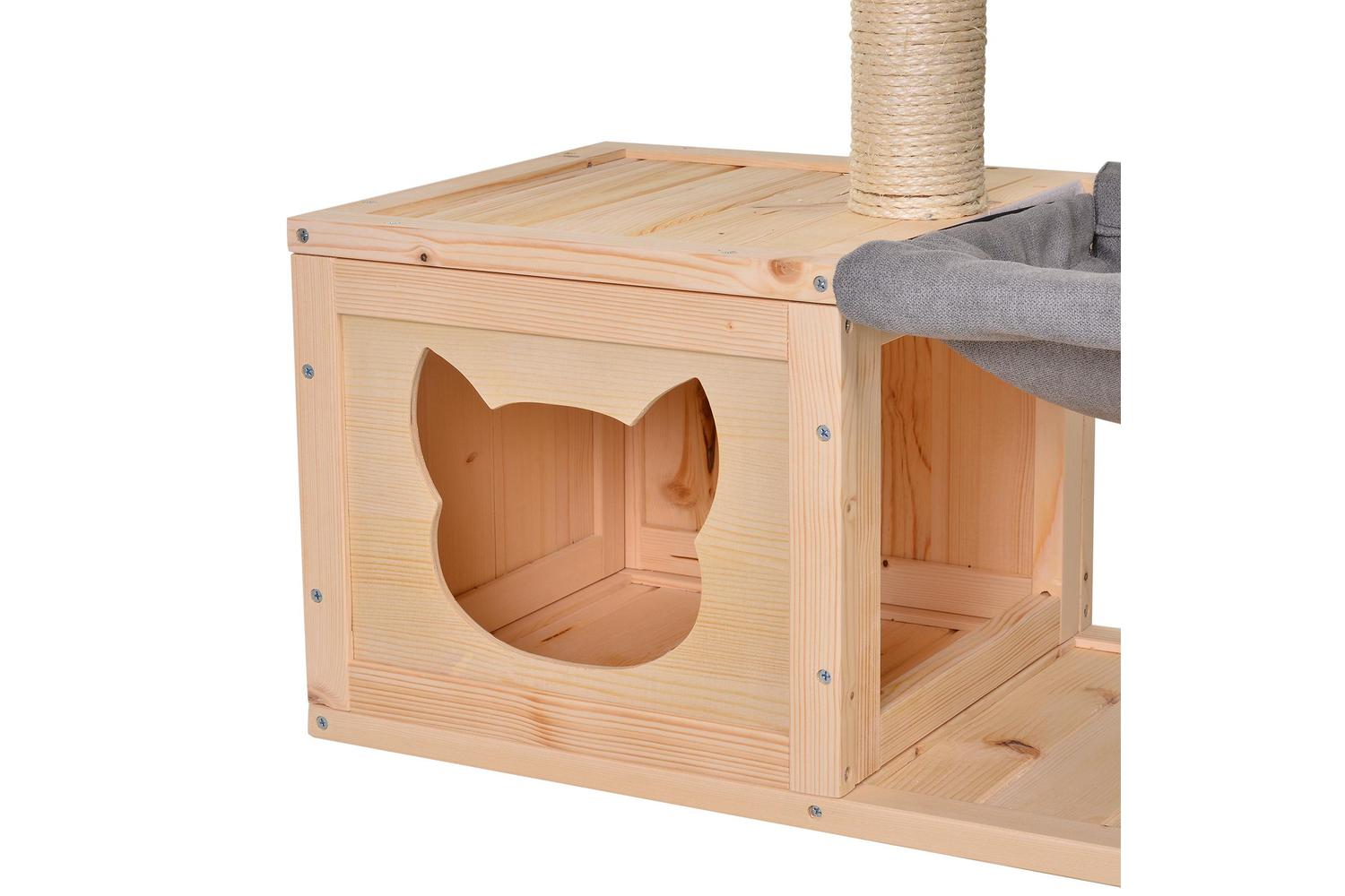 Pawhut D30-263 Mult-level Cat Tree Scratcher Wooden Kittiy House-8
