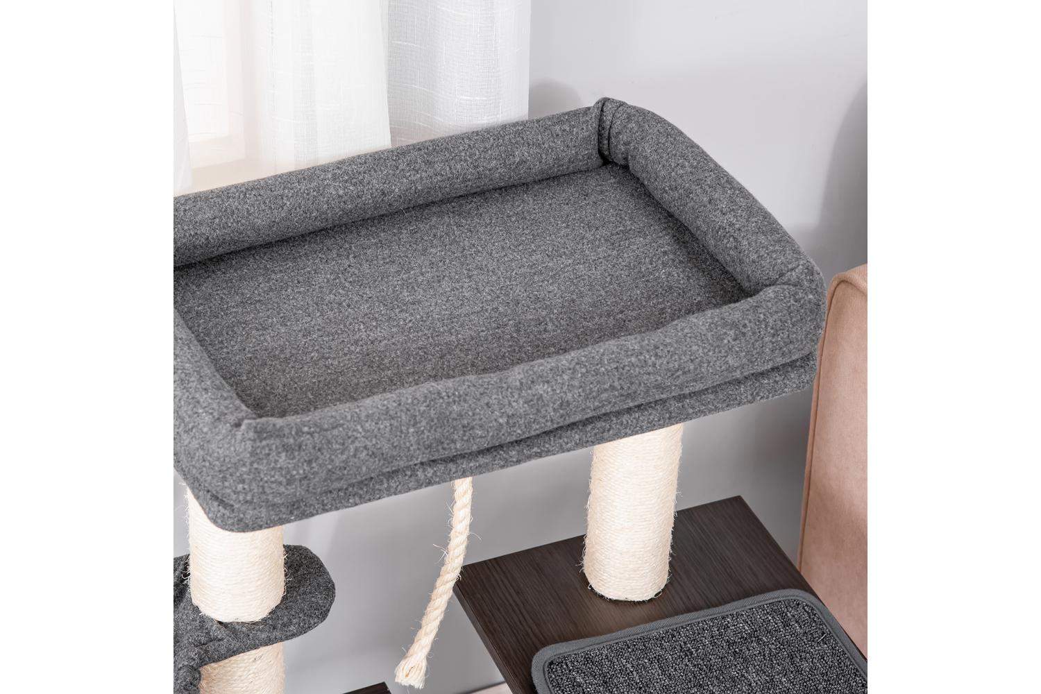 PawHut D30-447 90cm Scratching Post Cat Tree | Dark Grey-6