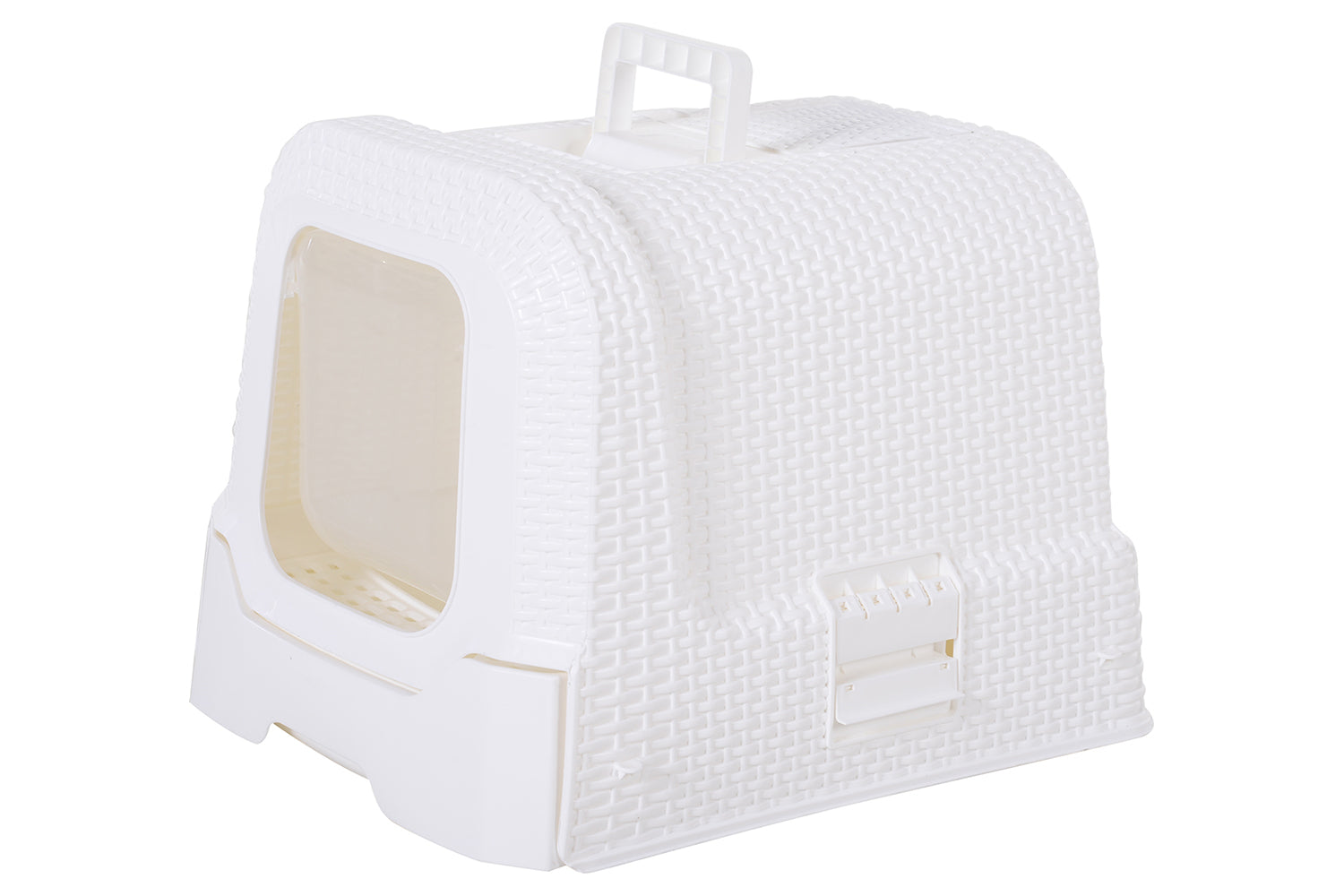 PawHut D31-002WT Large Cat Litter Tray Box With Scoop