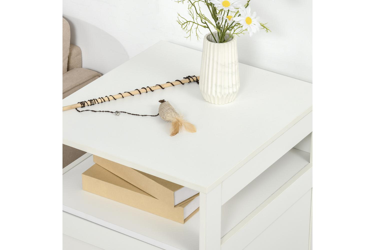 PawHut D31-029V01 Cat Litter Multiple Storage Box | White-7