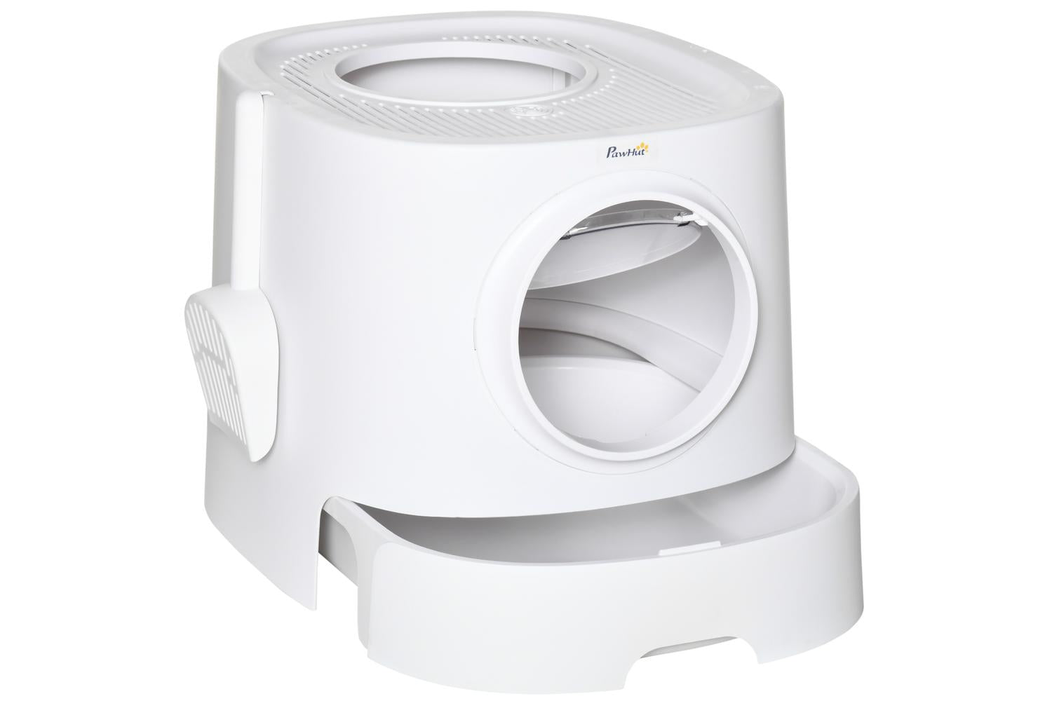 PawHut D31-048 Portable Cat Litter Tray Box | White-7