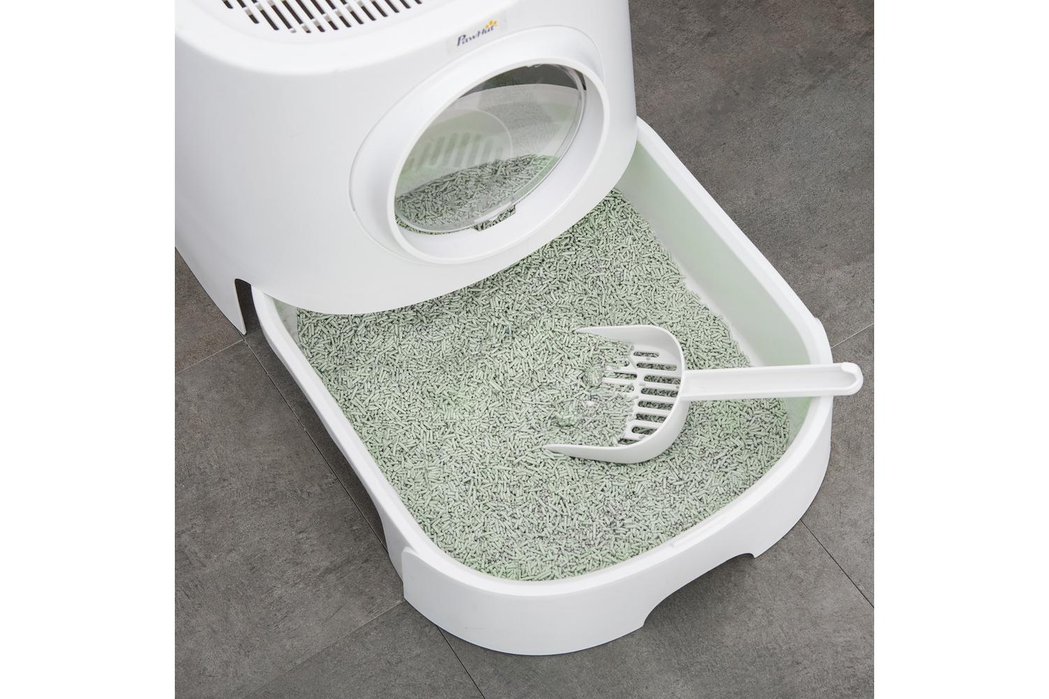 PawHut D31-048 Portable Cat Litter Tray Box | White-9