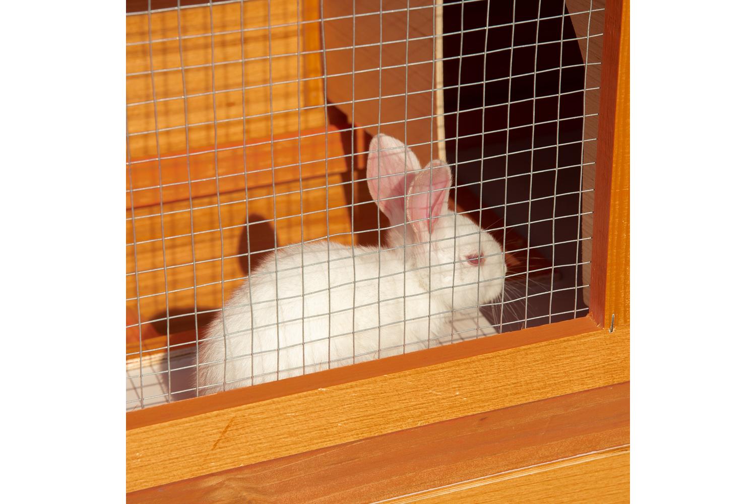 PawHut D51-068 Wooden 90cm 2 Tiers Rabbit Hutch-7