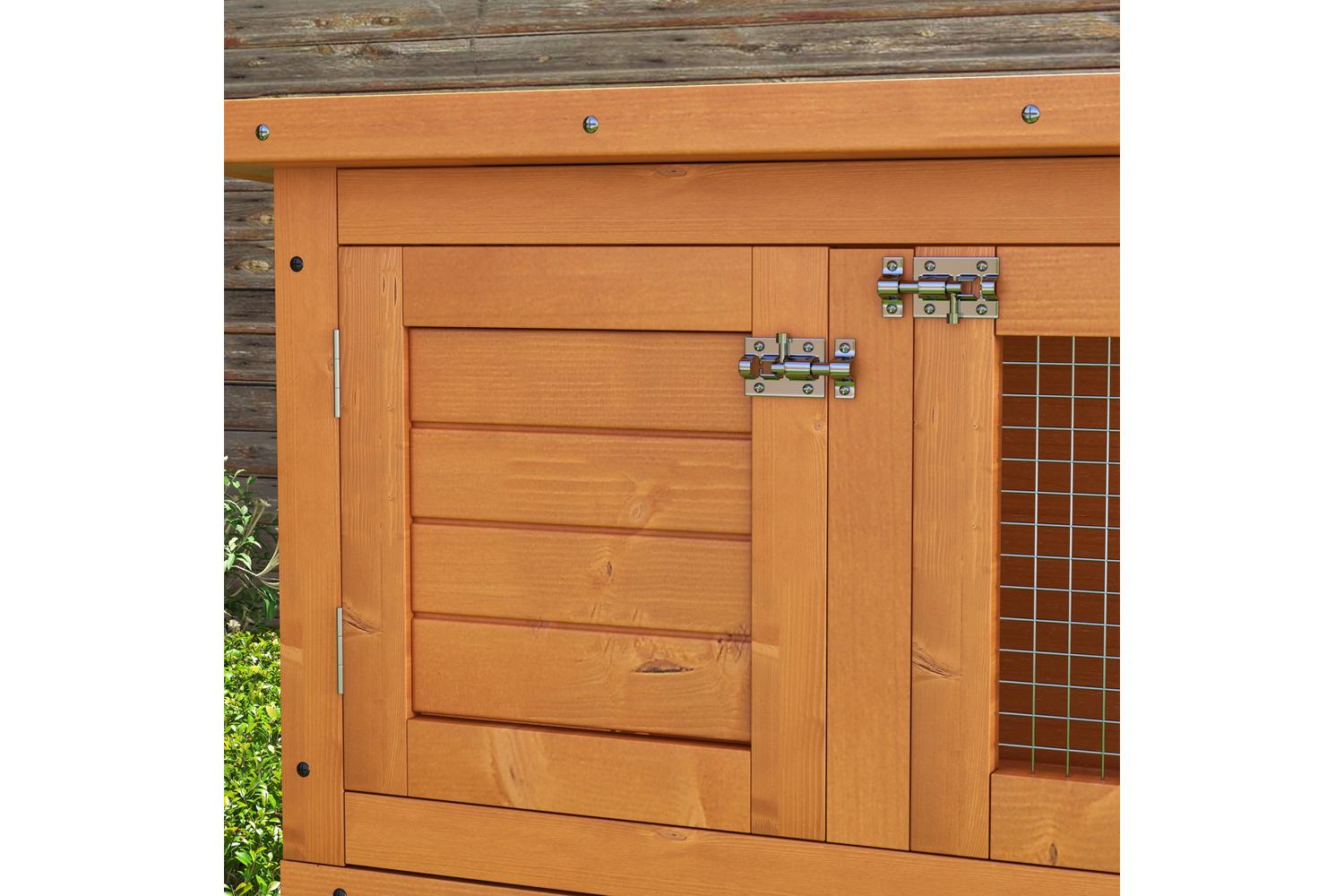 PawHut D51-069 2 Tiers Rabbit Hutch |  90cm-9