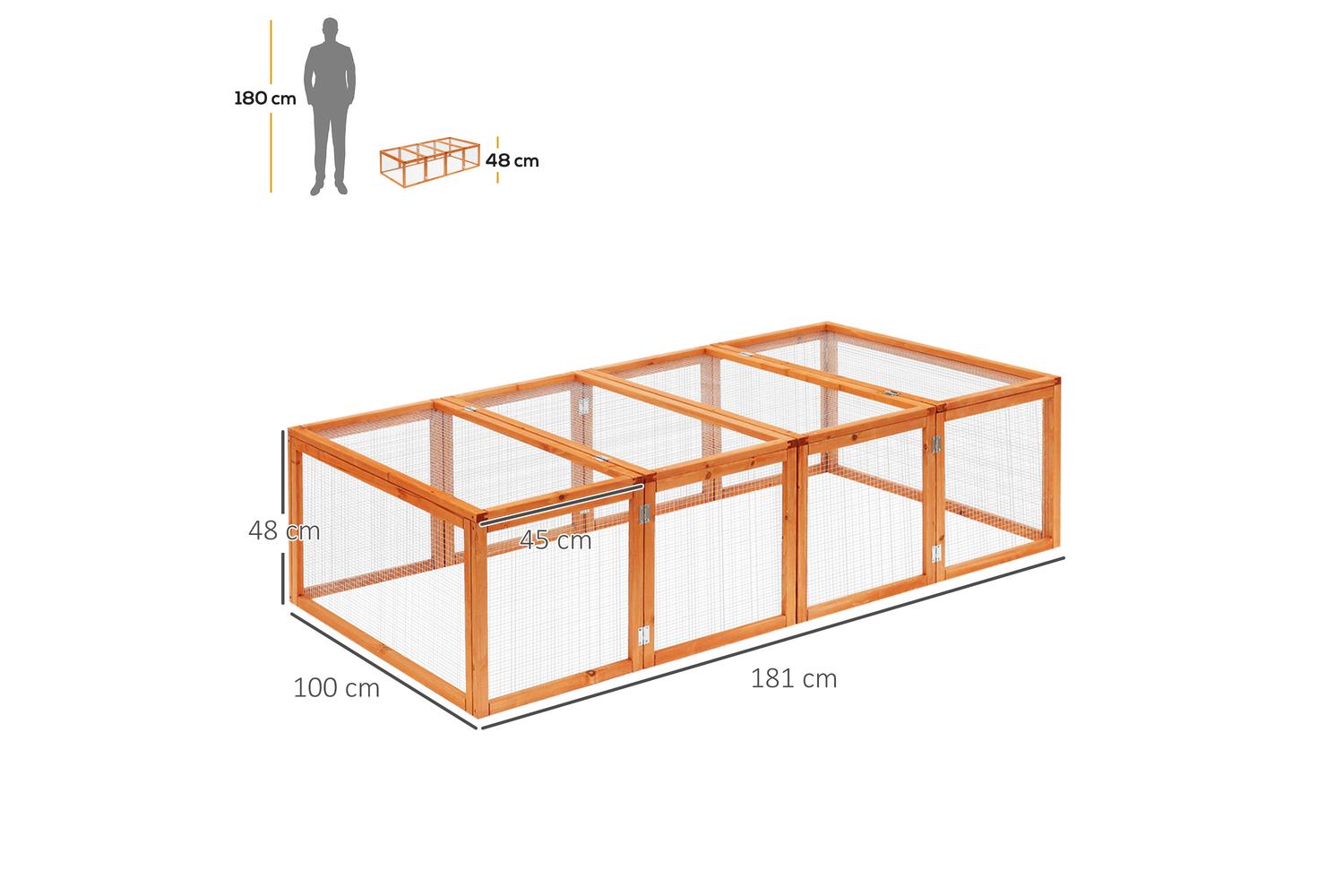 PawHut D51-090 Rabbit Hutch with Mesh Wire | Wood-2