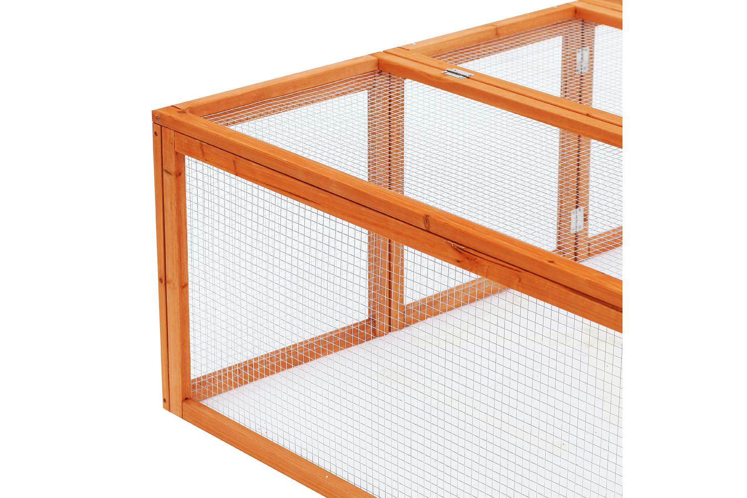 PawHut D51-090 Rabbit Hutch with Mesh Wire | Wood-6