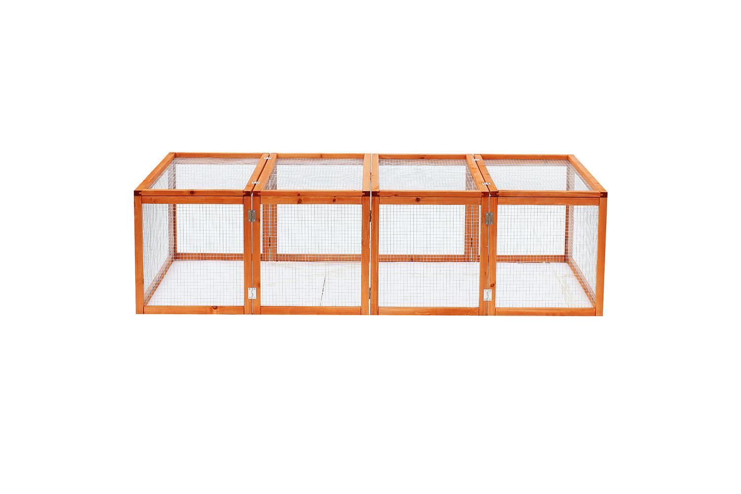 PawHut D51-090 Rabbit Hutch with Mesh Wire | Wood-7