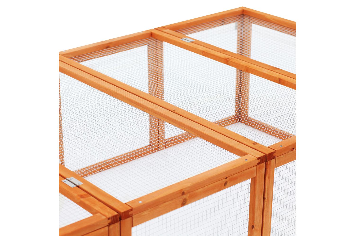 PawHut D51-090 Rabbit Hutch with Mesh Wire | Wood-8