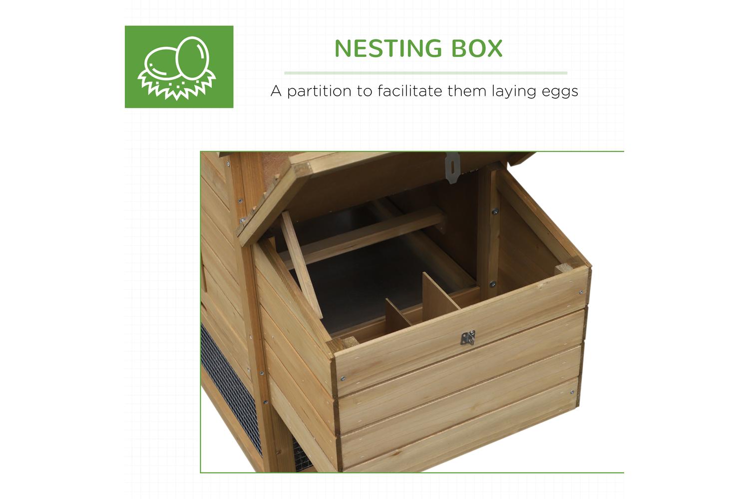 PawHut D51-108 Large Chicken Coop Hen Cage with Outdoor Run-5