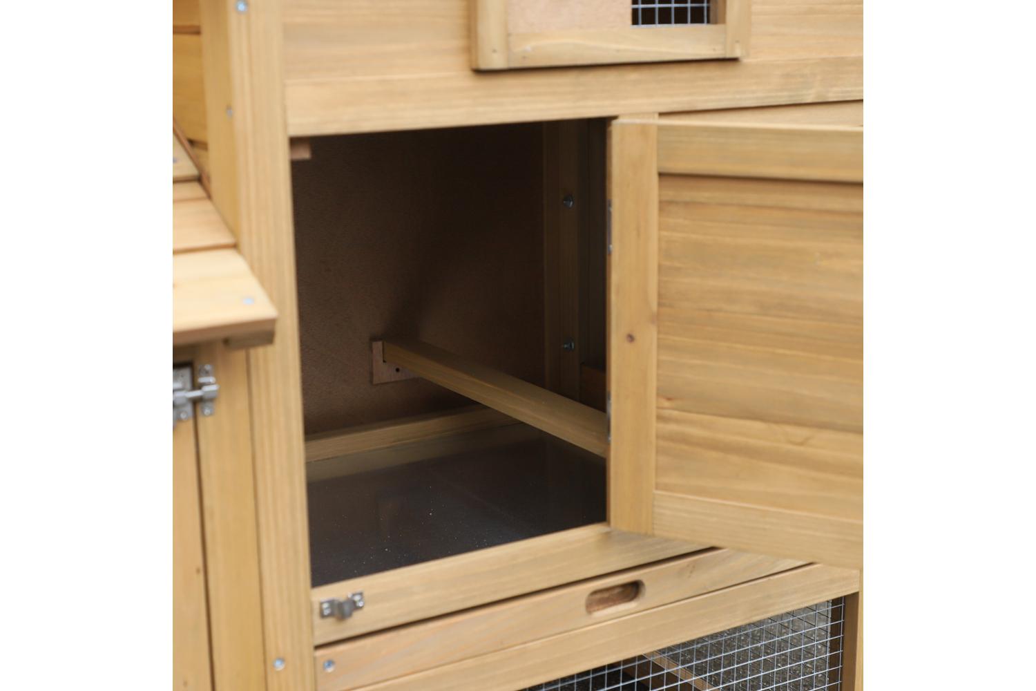 PawHut D51-108 Large Chicken Coop Hen Cage with Outdoor Run-9