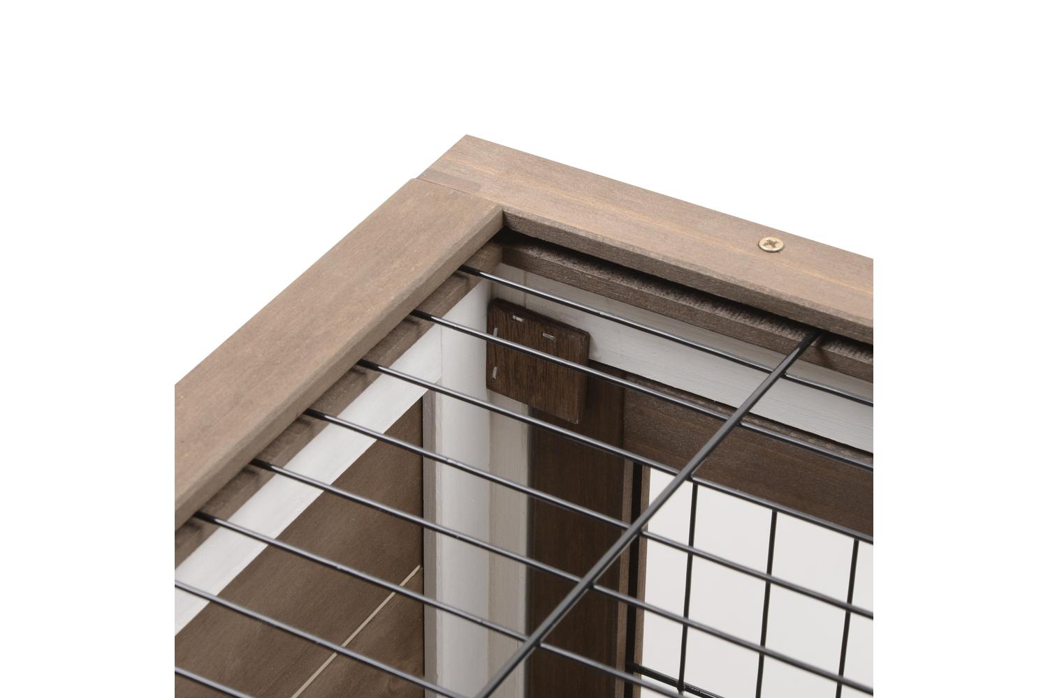 PawHut D51-125BN Wooden Indoor Rabbit Hutch | Brown-8