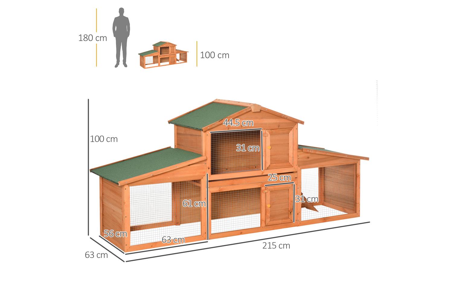 PawHut D51-151 Small Animal Deluxe Fir Wood | XXL-2