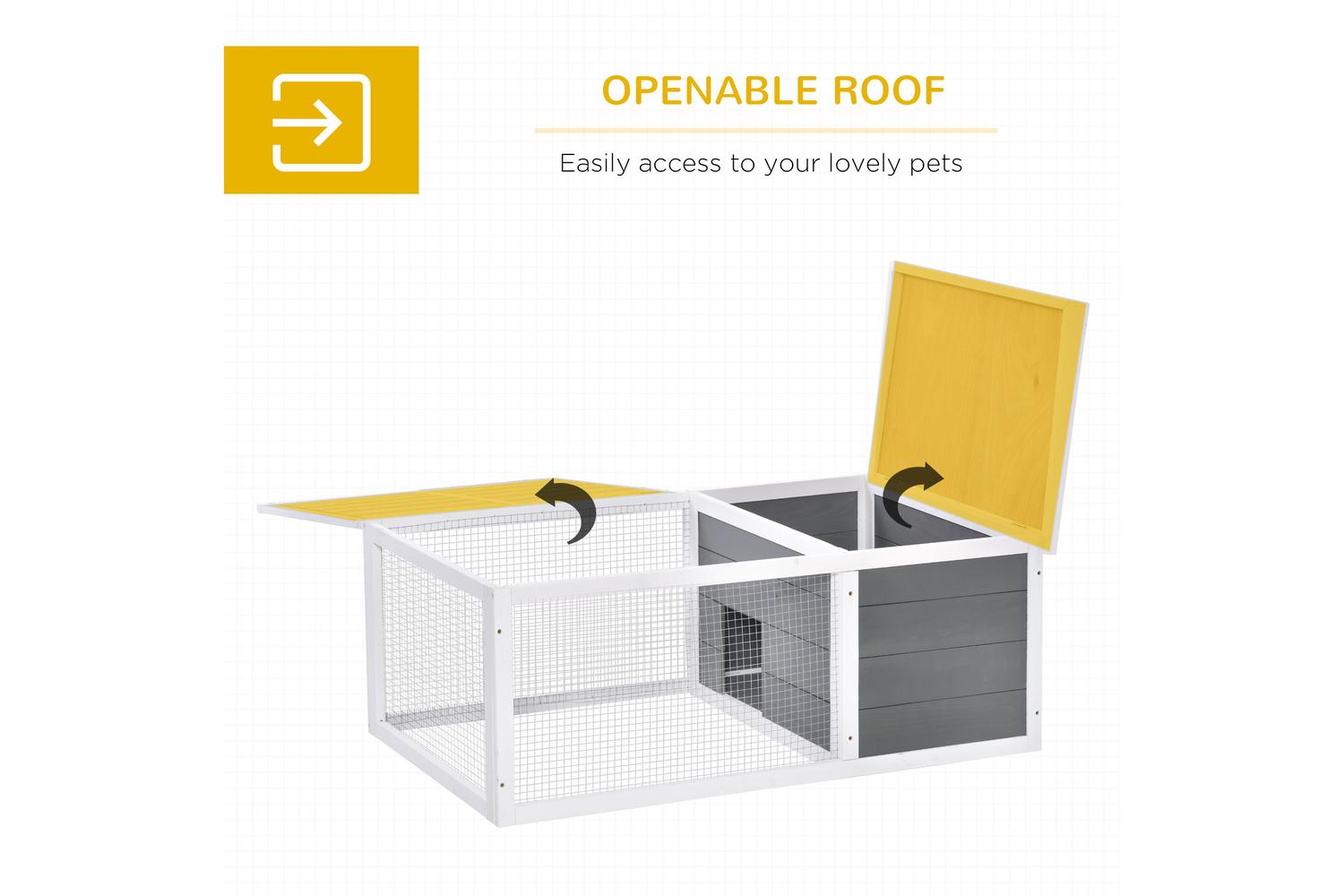 PawHut D51-195 Rabbit Hutch Small Animal Cage-4