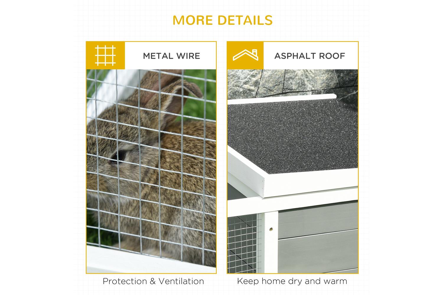 PawHut D51-195 Rabbit Hutch Small Animal Cage-5