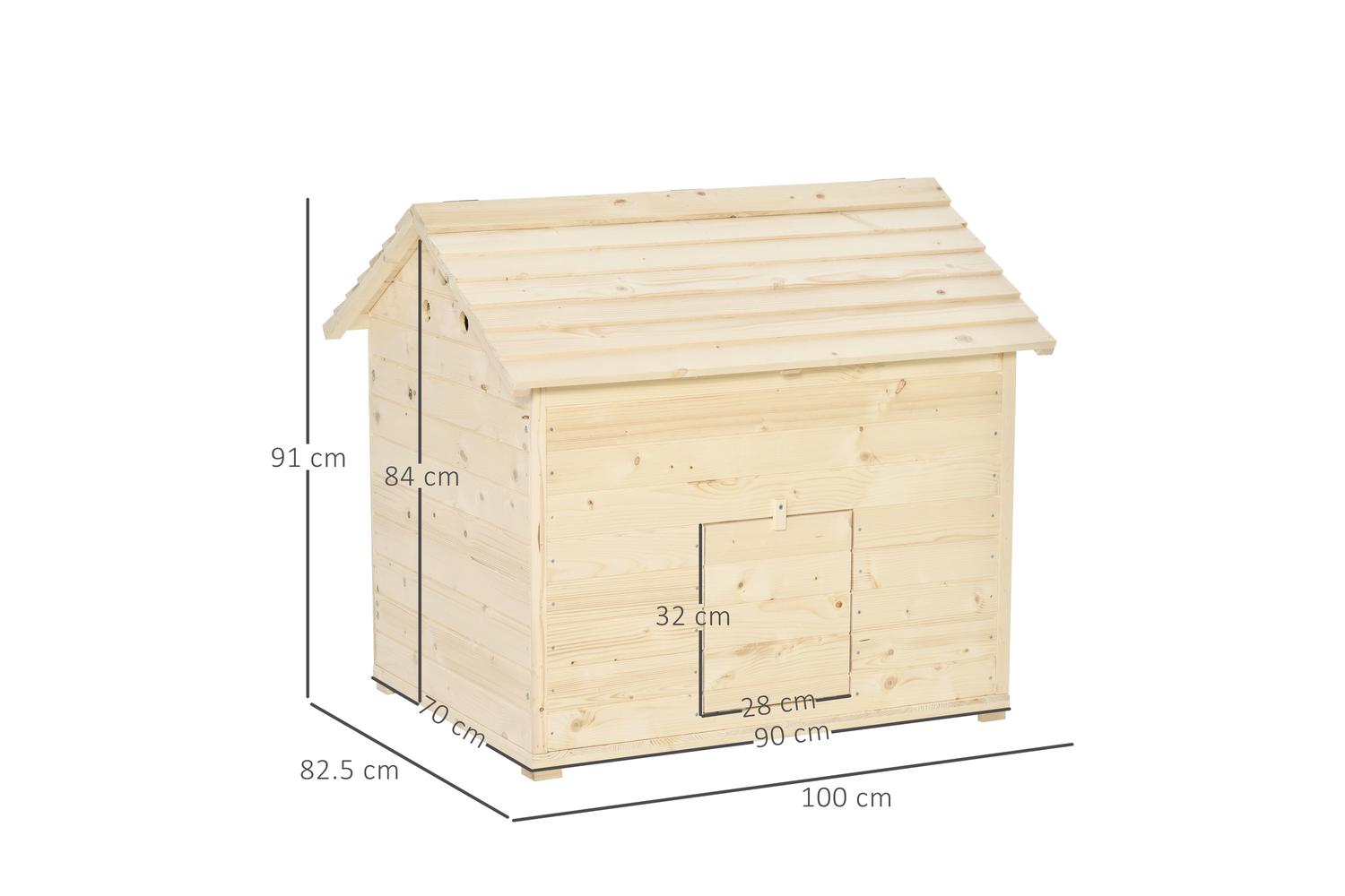 PawHut D51-200 Wooden Duck House Poultry Coop | Natural-2