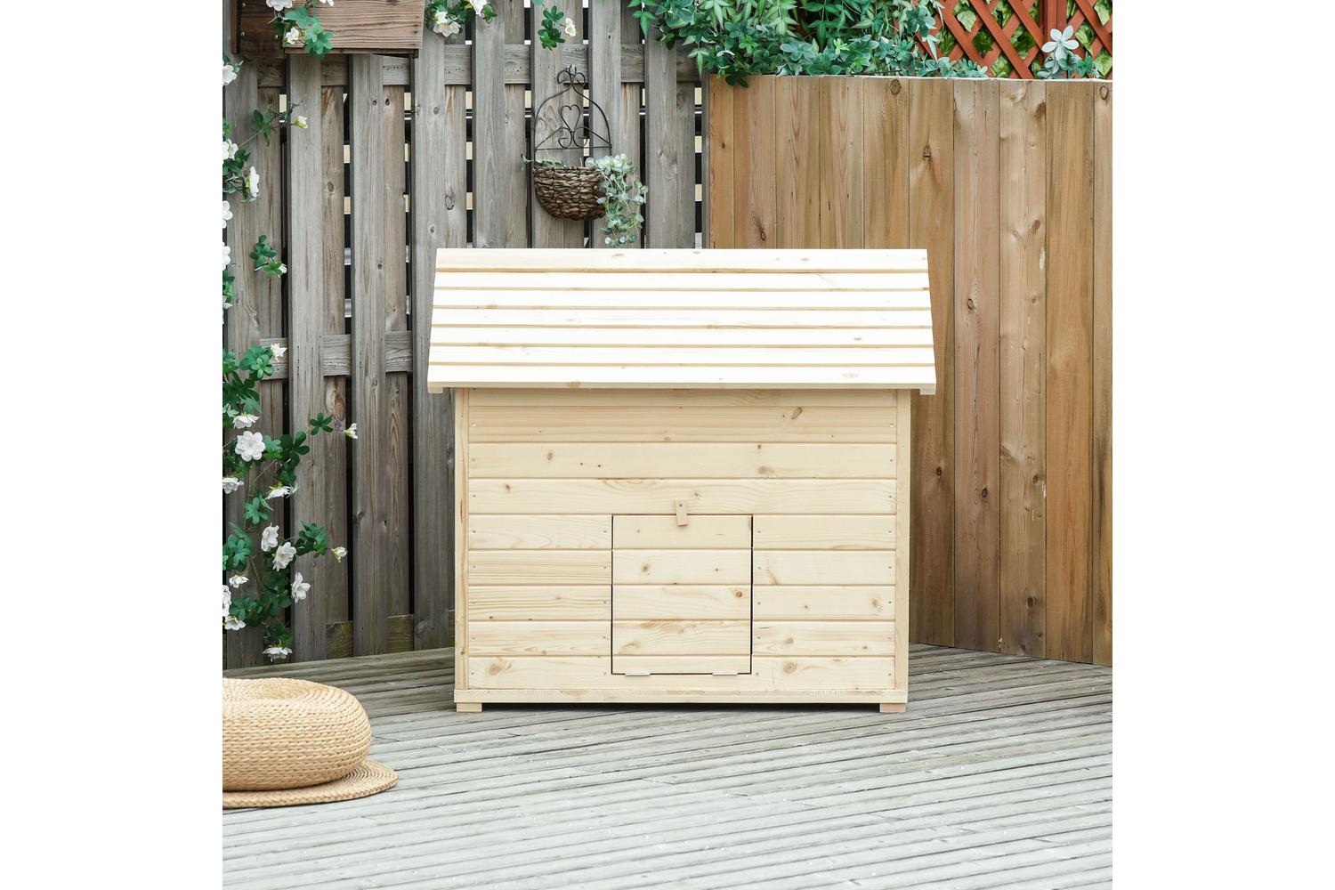 PawHut D51-200 Wooden Duck House Poultry Coop | Natural-9