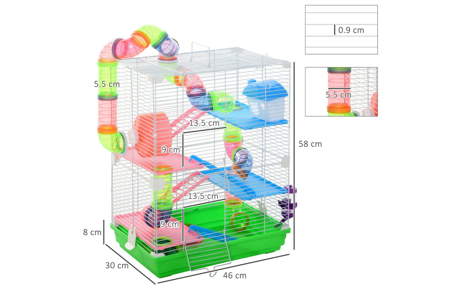 PawHut D51-214 5 Tier Hamster Cage-2