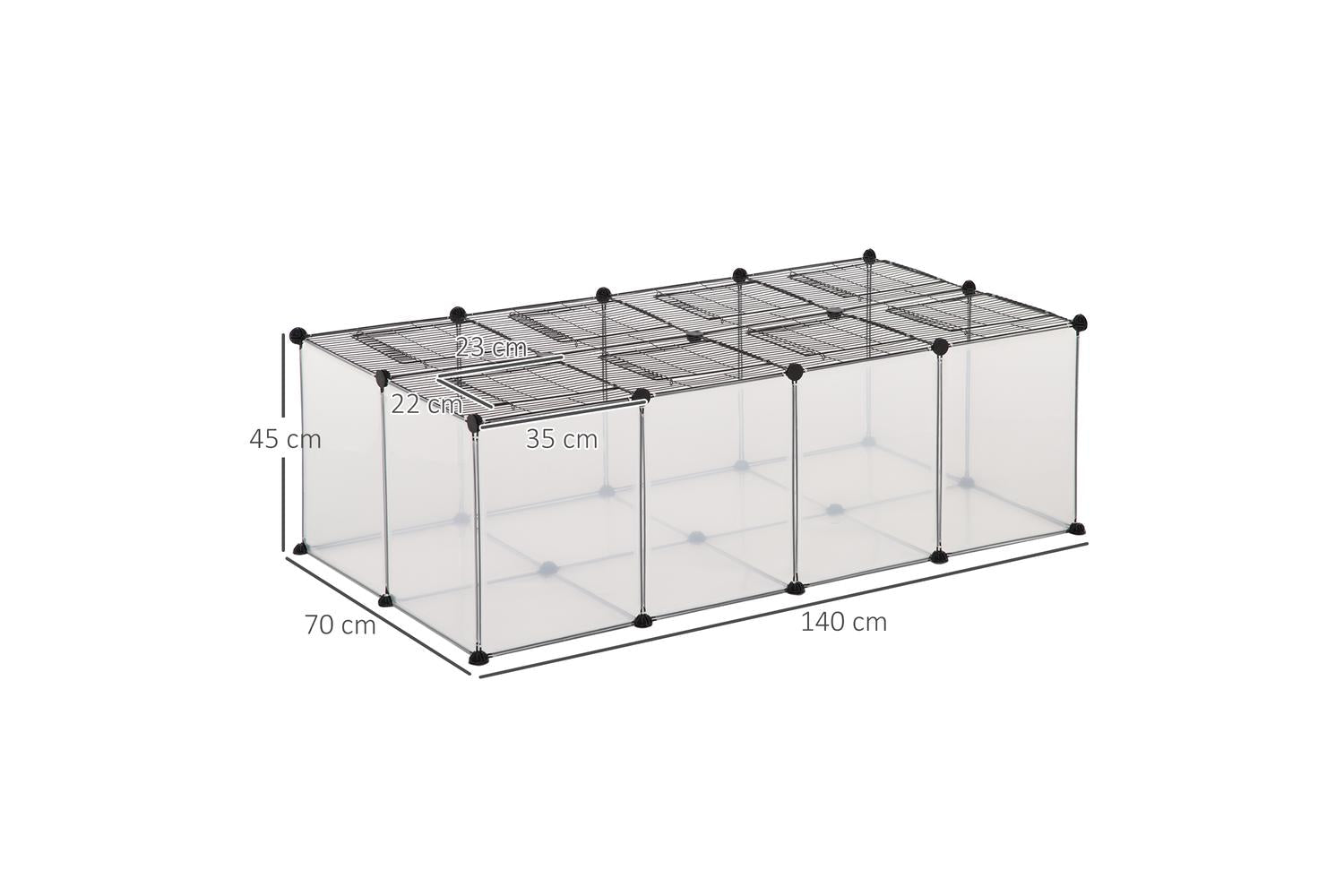 PawHut D51-257 DIY Pet Playpen with Door Bottom 28 Panels | Transparent-2